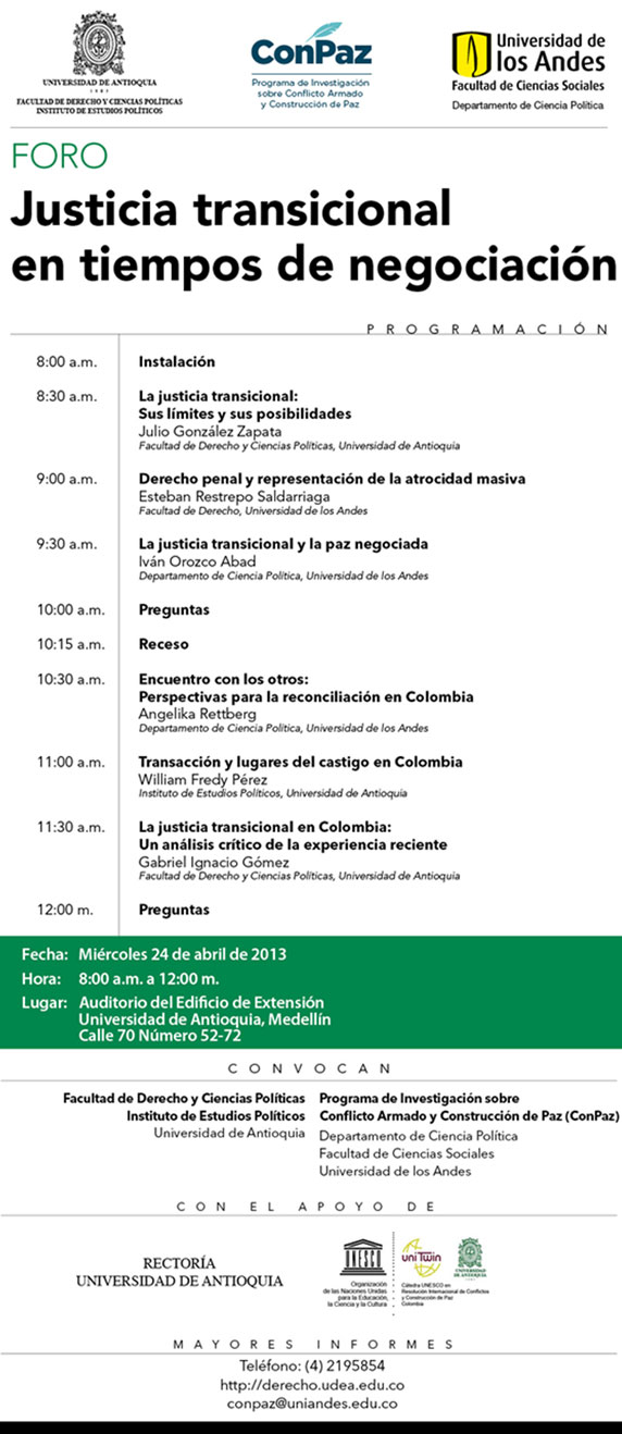 Justicia transicional en tiempos de negociación