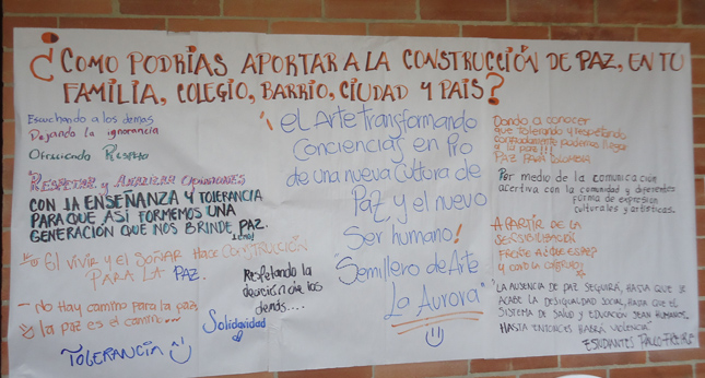 Jóvenes de la localidad de Usme inician diálogos de Paz