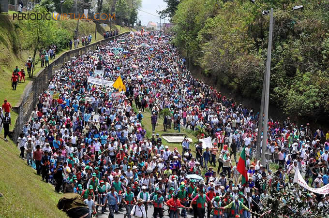 Impresionante marcha indígena llegó a Popayán
