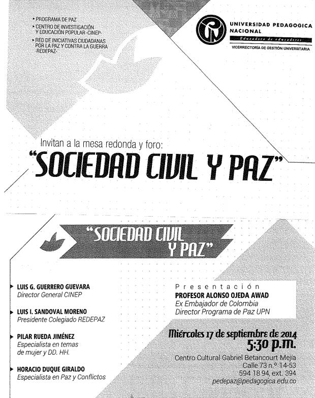 Foro: Sociedad Civil y Paz