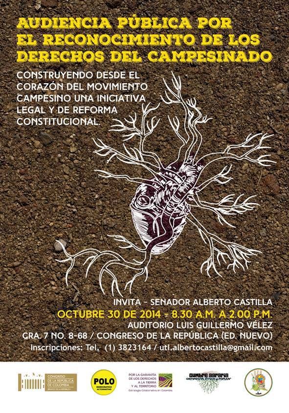 Audiencia por los derechos del campesino en el Congreso de la República