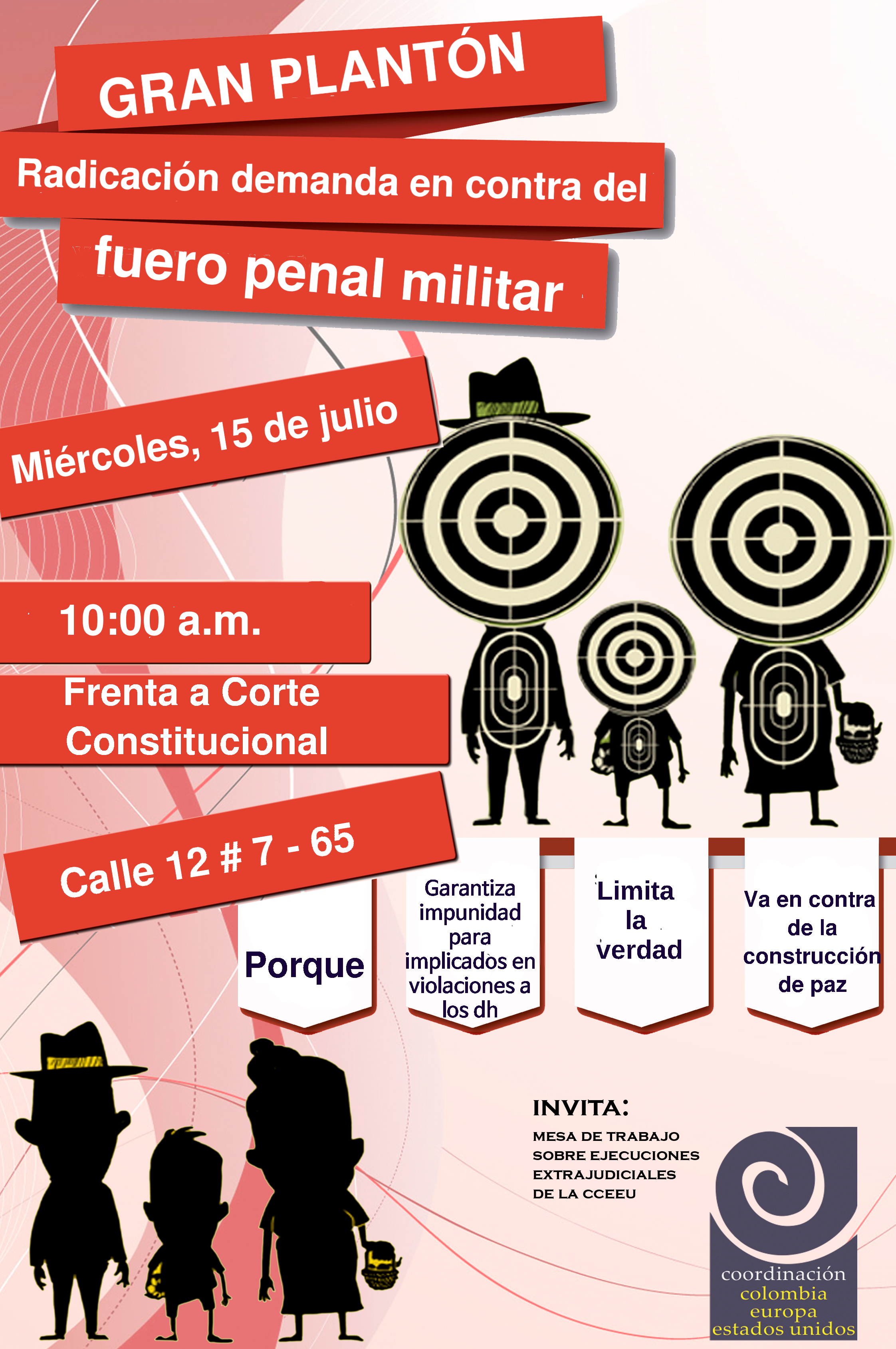 Gran plantón en contra del fuero penal militar