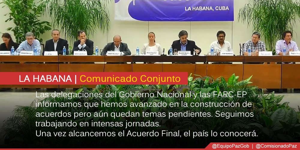 Comunicado Conjunto #92- La firma final estaría cerca