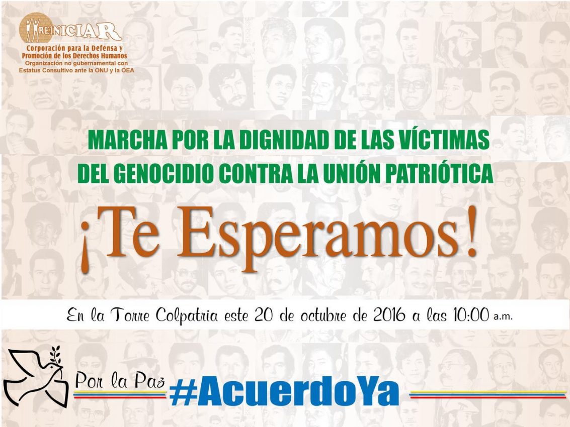 Día nacional por la dignidad de las víctimas del Genocidio contra la Unión Patriótica