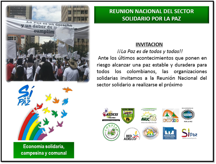Reunión nacional del sector solidario por la paz
